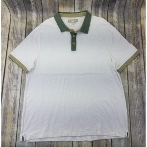 Carbon2Cobalt Polo Shirt Mens Size XL White Green Short Sleeves Casual Rugby